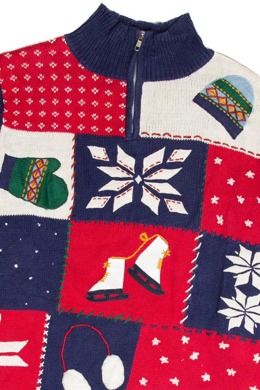 Vintage Ugly Christmas Quarter Zip Pullover 61818