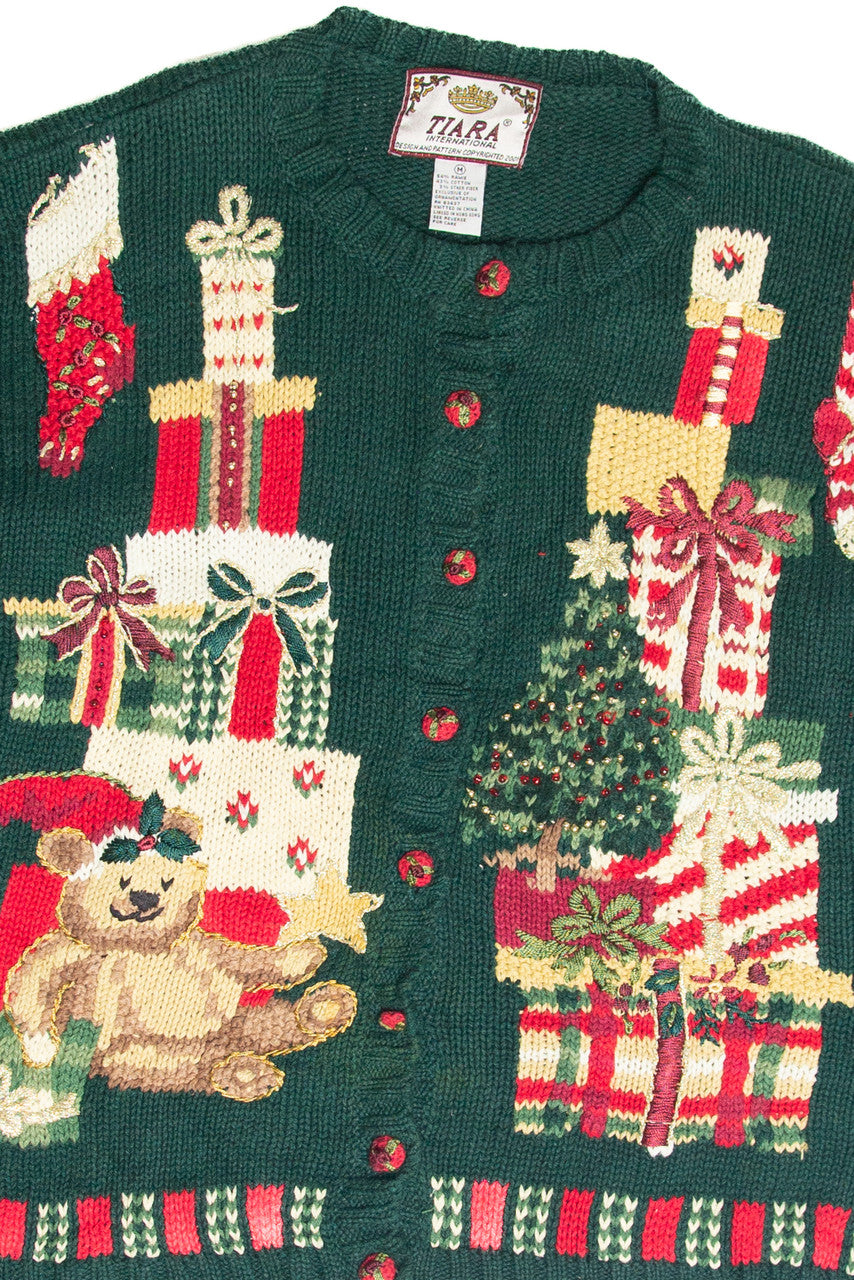 Vintage Green Ugly Christmas Cardigan 61825
