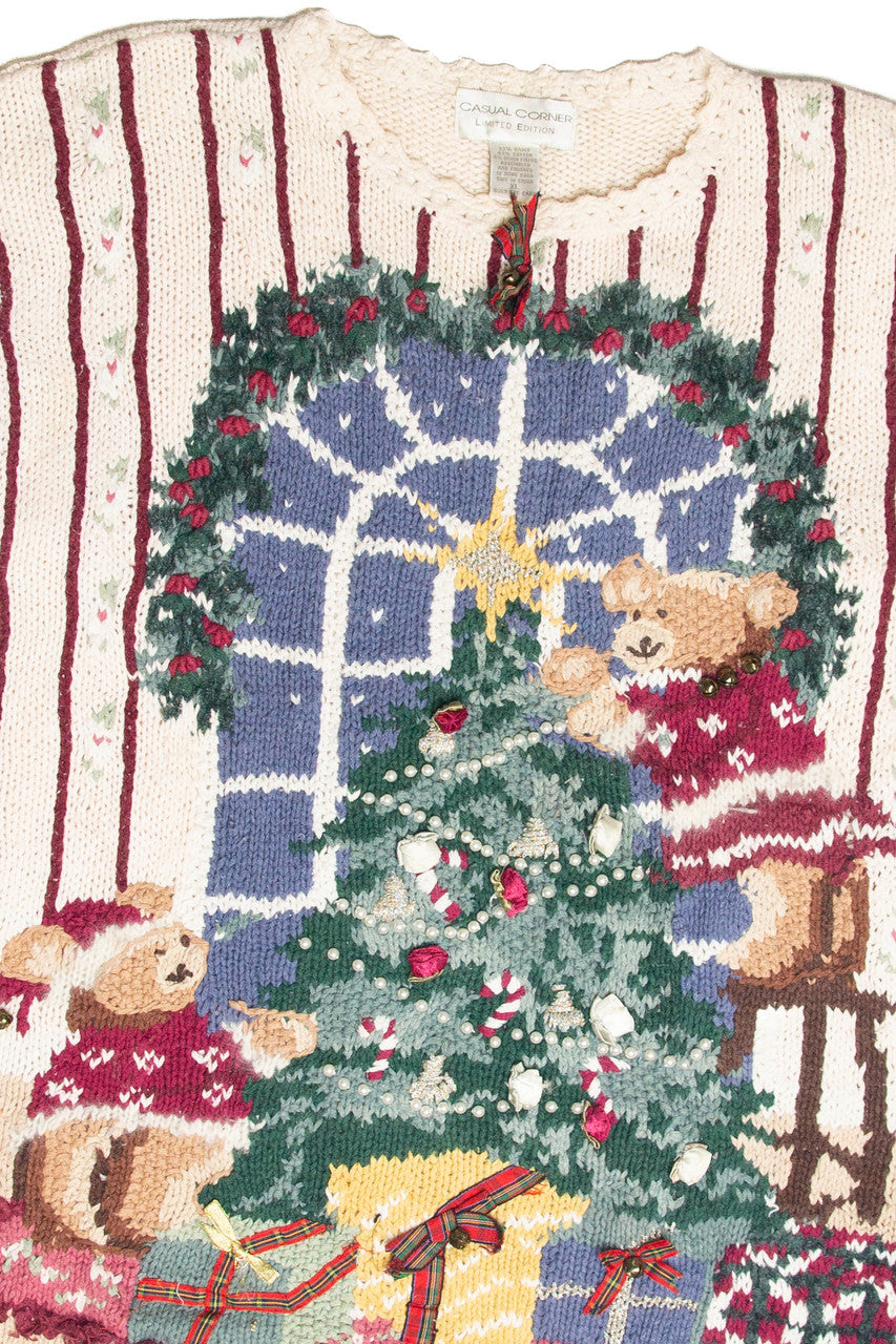 Vintage White Ugly Christmas Pullover 61829