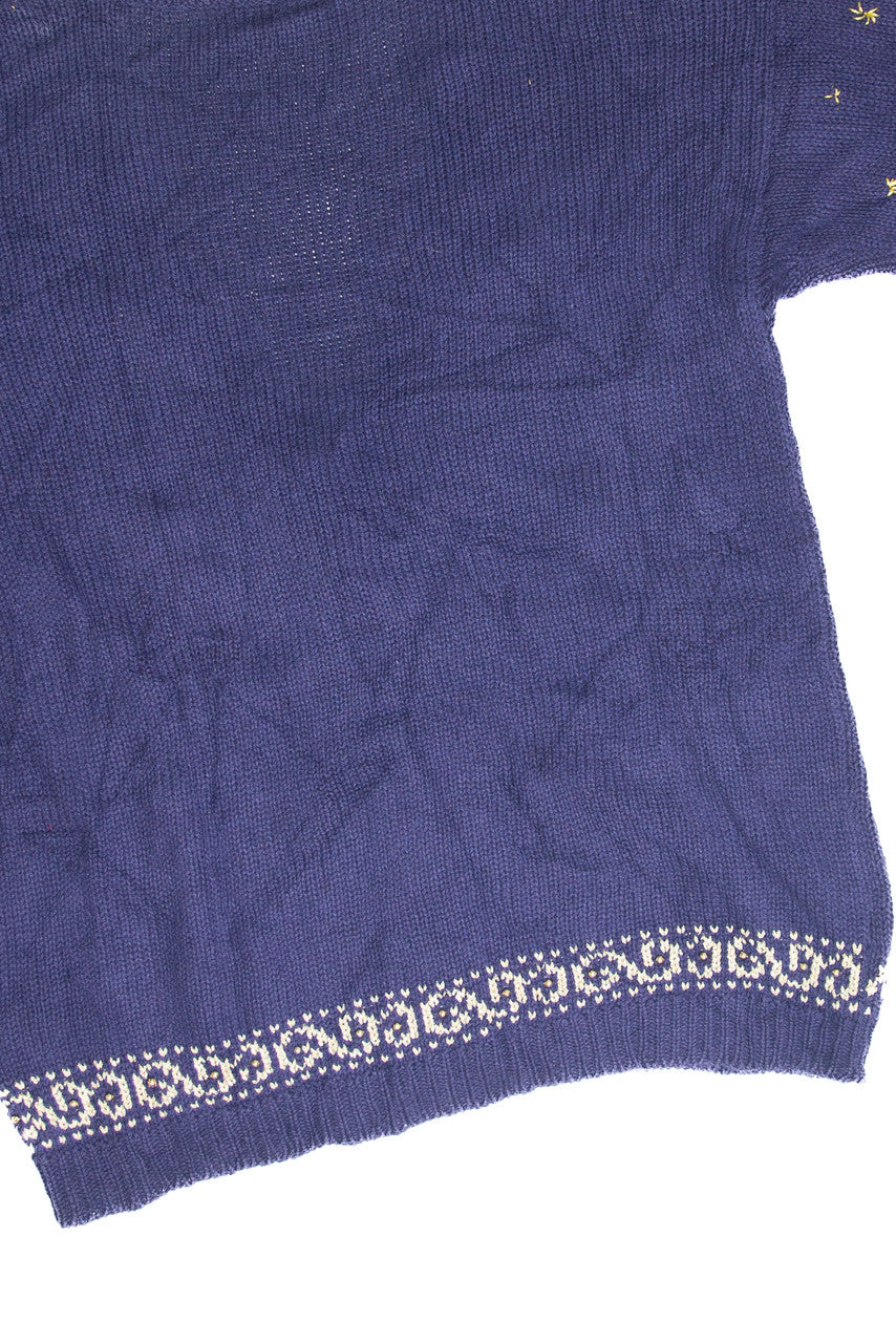 Vintage Blue Ugly Christmas Cardigan 61831