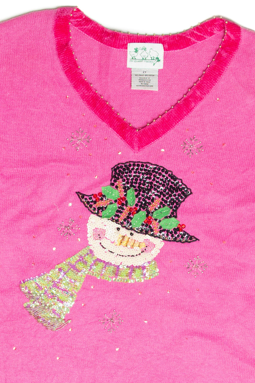 Vintage Pink Ugly Christmas Pullover 61849