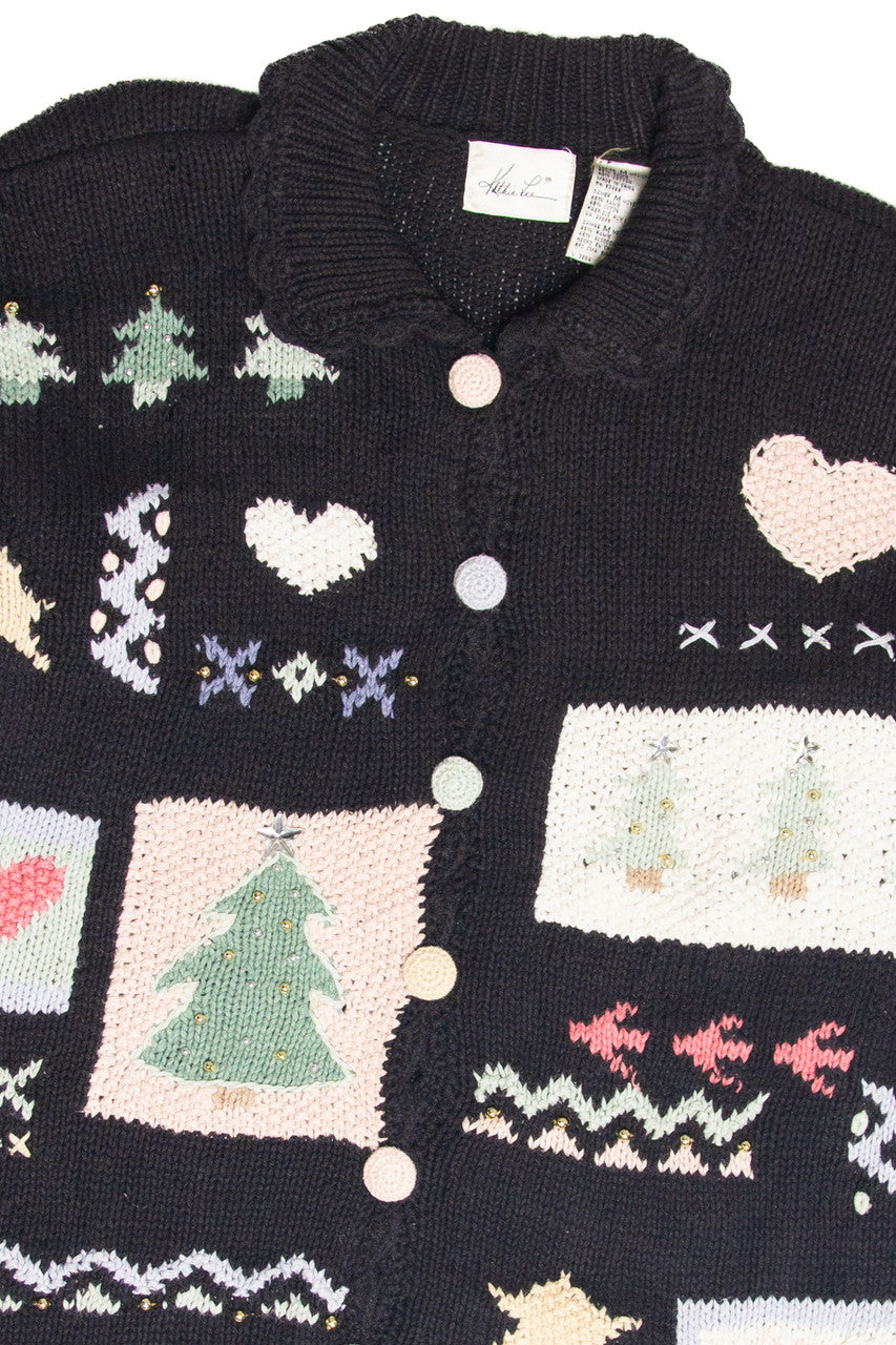 Vintage Black Ugly Christmas Cardigan 61857