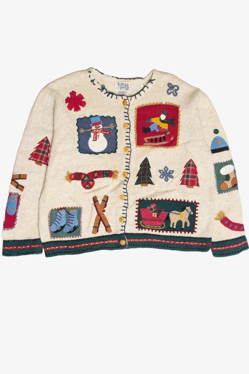 Vintage Beige Ugly Christmas Cardigan 61869