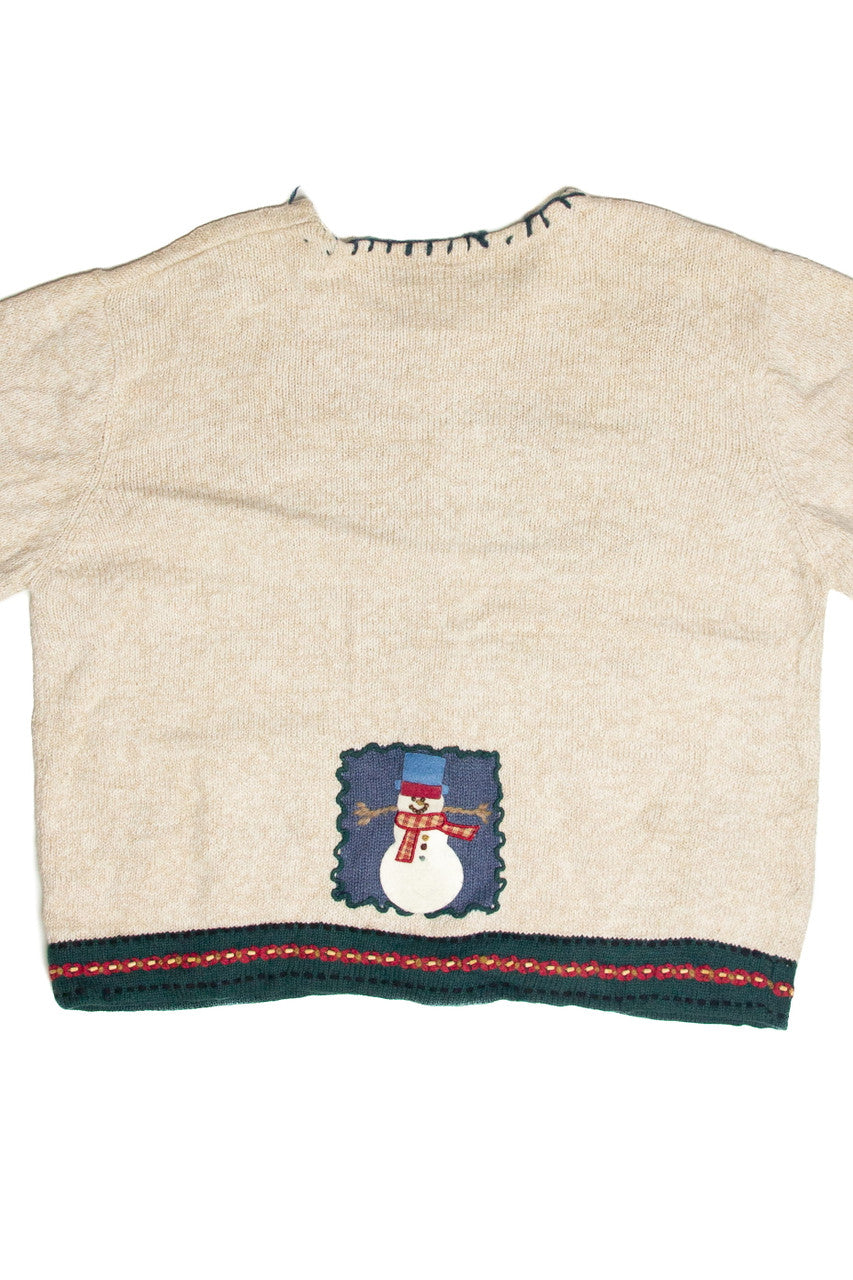 Vintage Beige Ugly Christmas Cardigan 61869