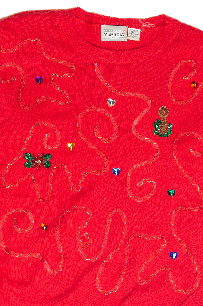 Vintage Red Ugly Christmas Pullover 61870