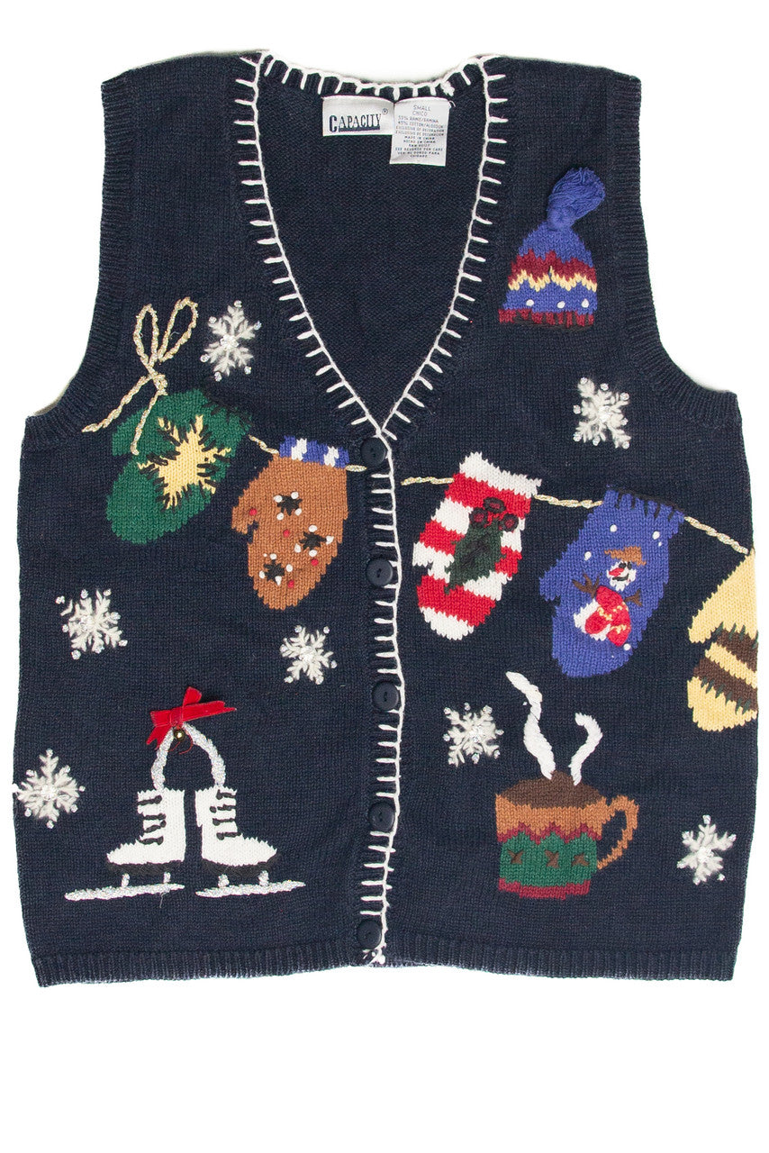 Vintage Blue Ugly Christmas Vest 61872