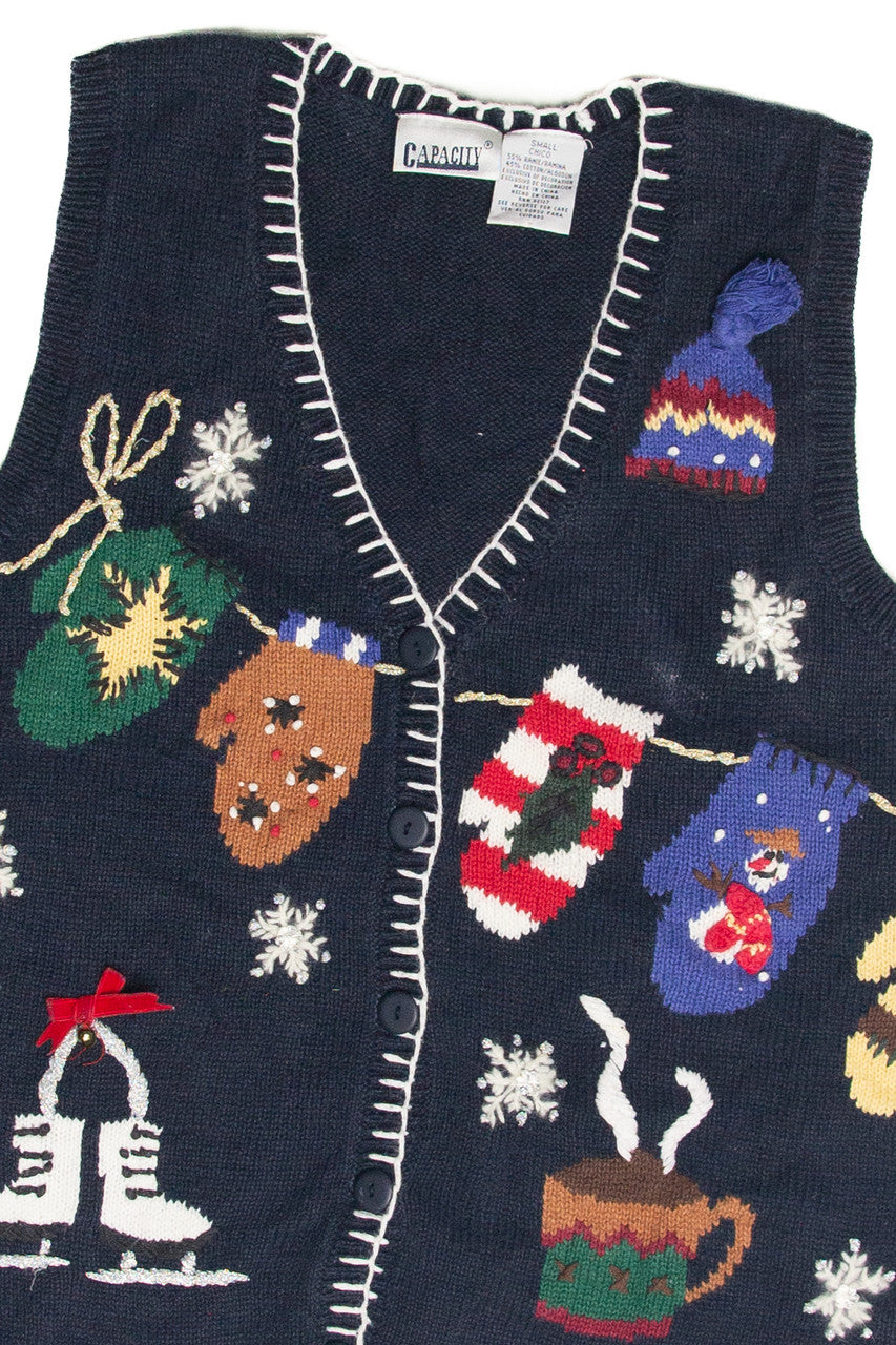 Vintage Blue Ugly Christmas Vest 61872