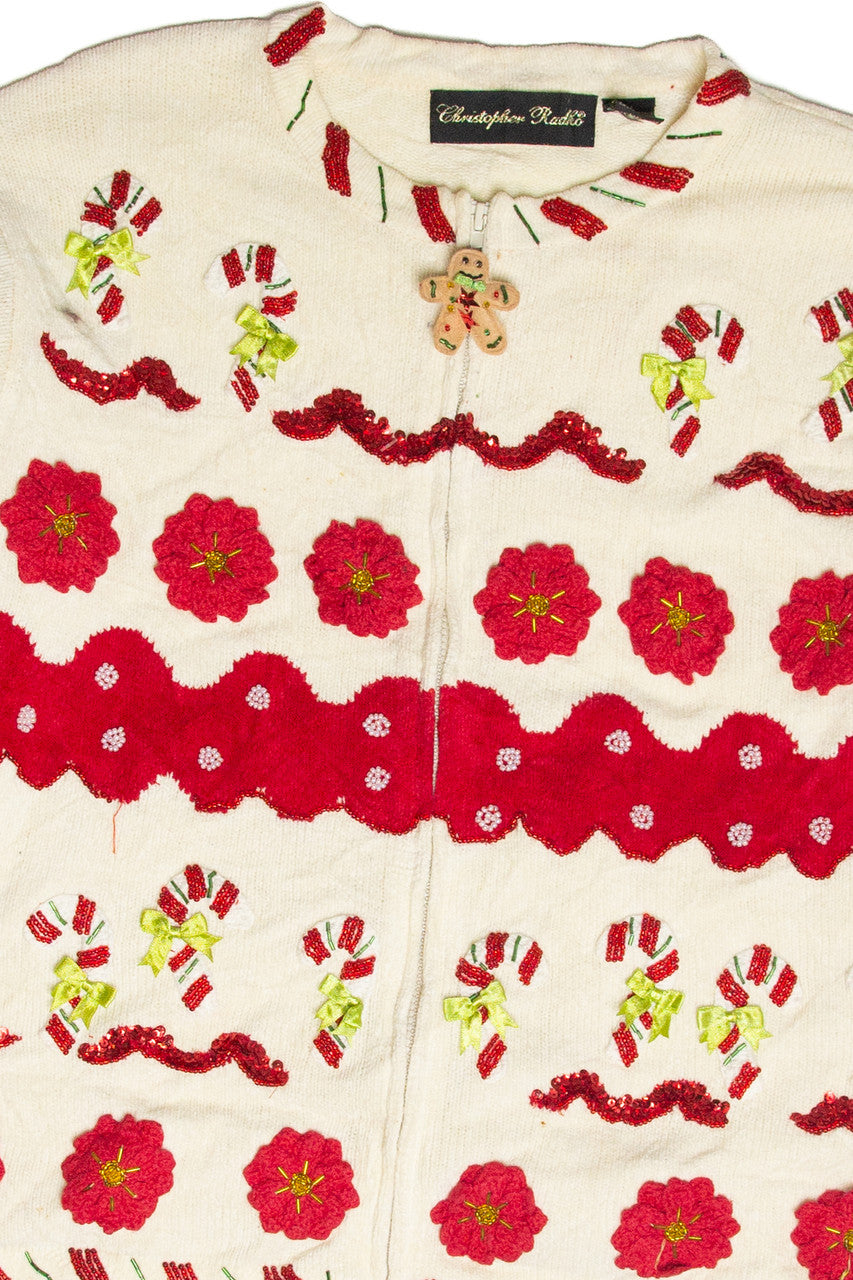 Vintage White Ugly Christmas Cardigan 61888