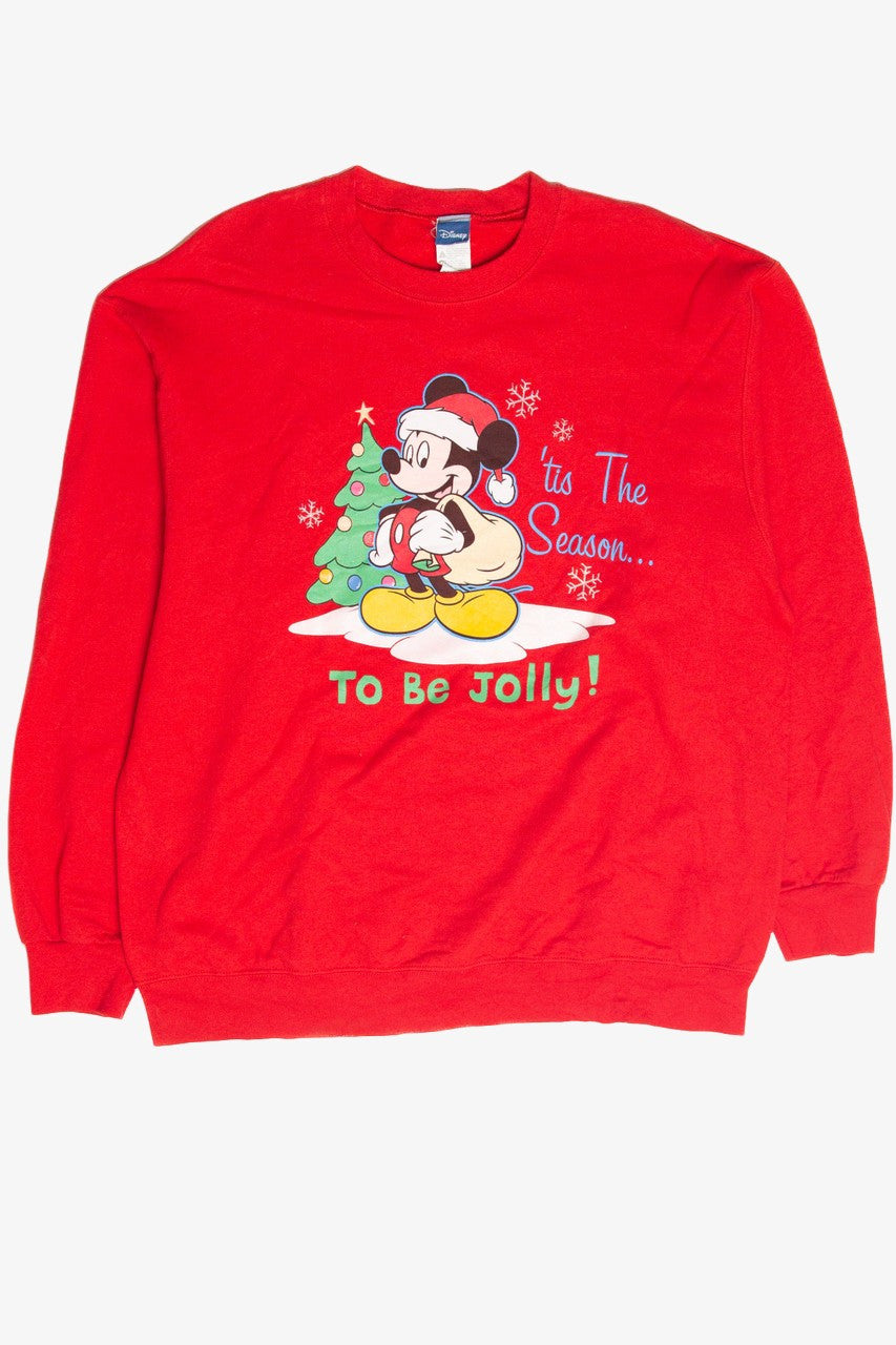 Vintage Red Mickey Mouse Christmas Sweatshirt