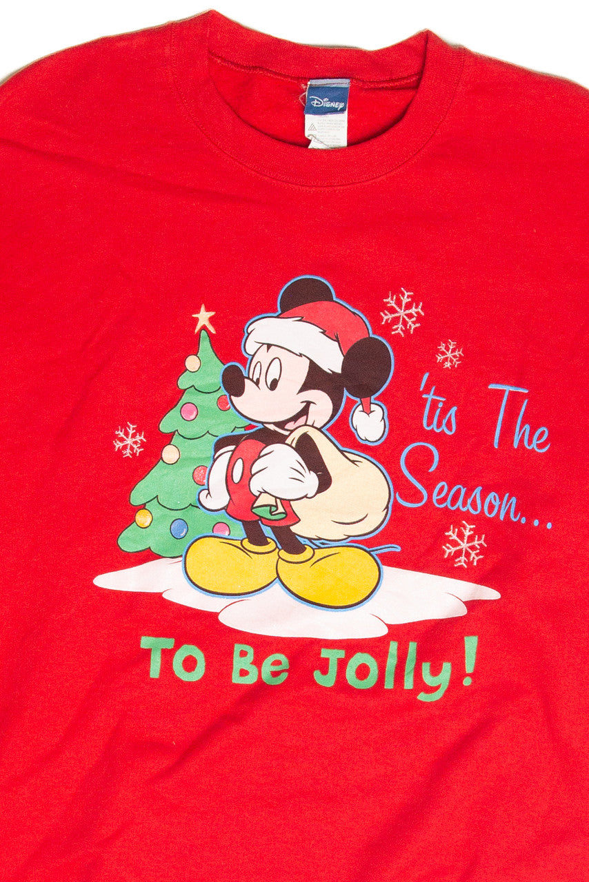 Vintage Red Mickey Mouse Christmas Sweatshirt