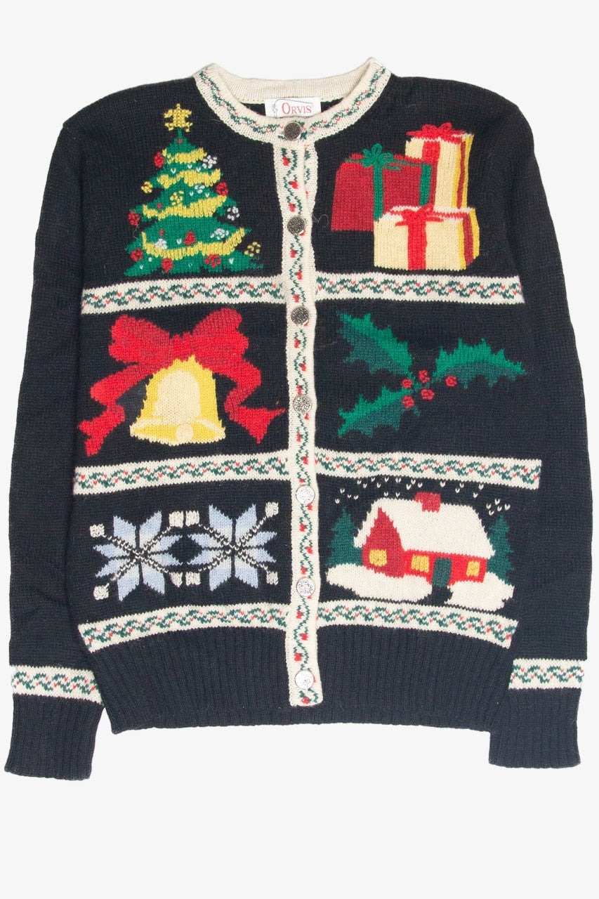 Vintage Black Ugly Christmas Cardigan 61899