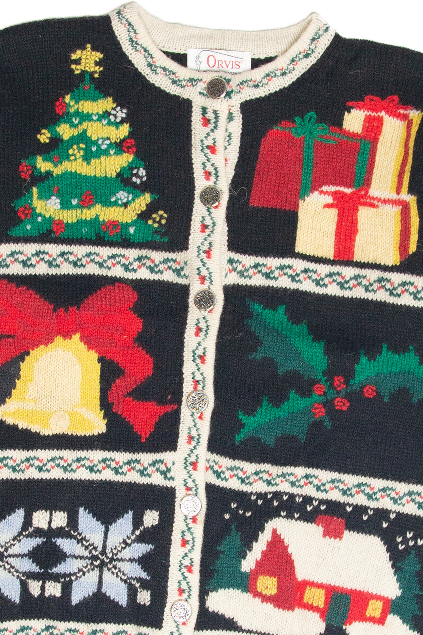 Vintage Black Ugly Christmas Cardigan 61899