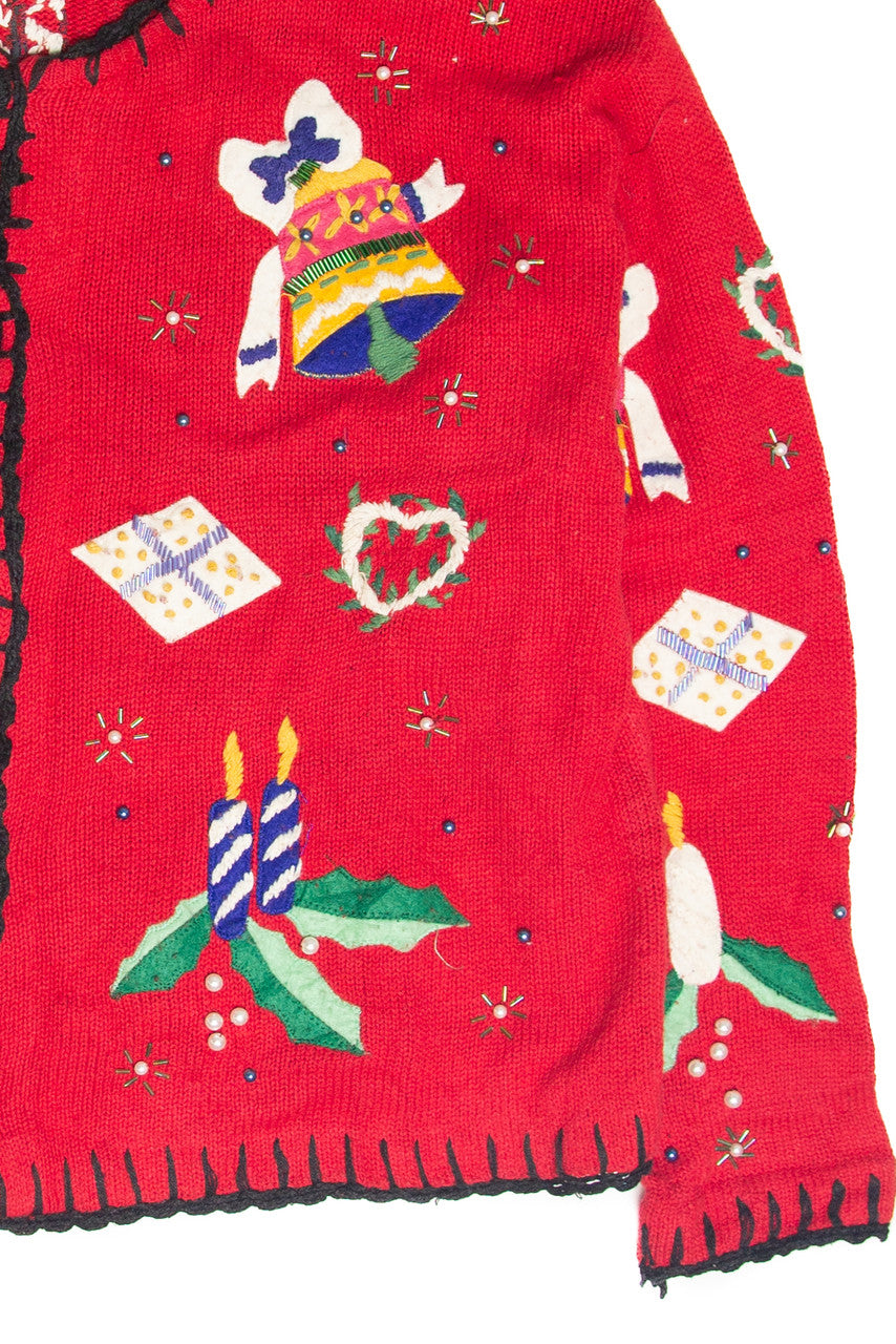 Vintage Red Ugly Christmas Cardigan 61906