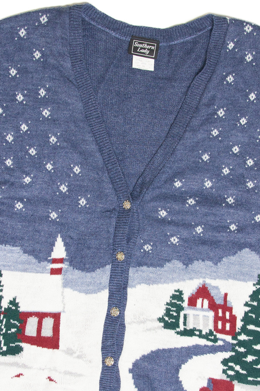 Vintage Blue Ugly Christmas Vest 61913
