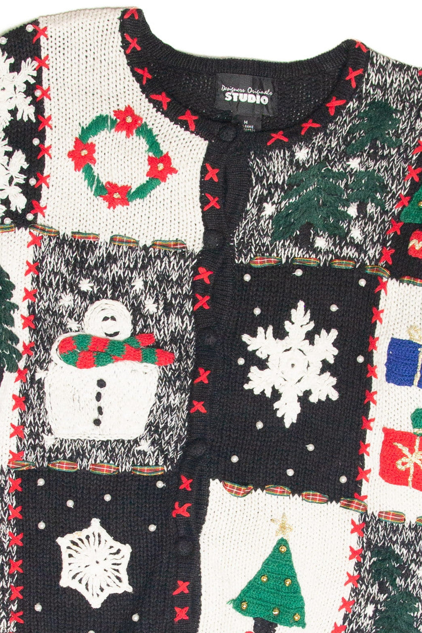 Vintage Black Ugly Christmas Cardigan 61920