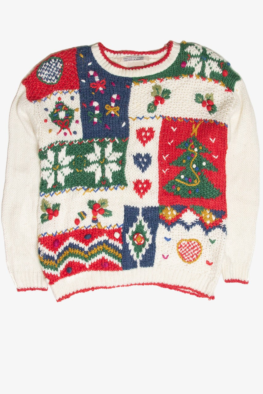 Vintage White Ugly Christmas Pullover 61926