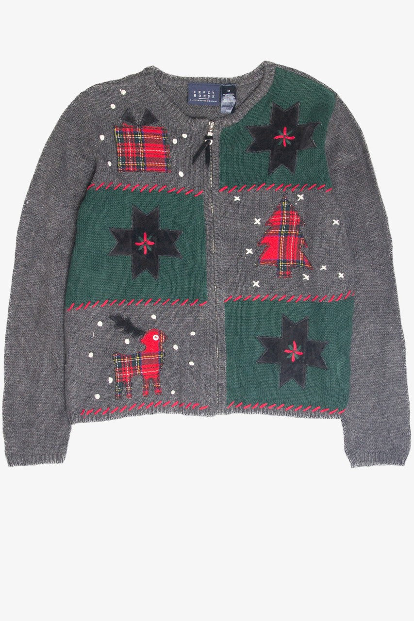 Vintage Gray Ugly Christmas Cardigan 61930