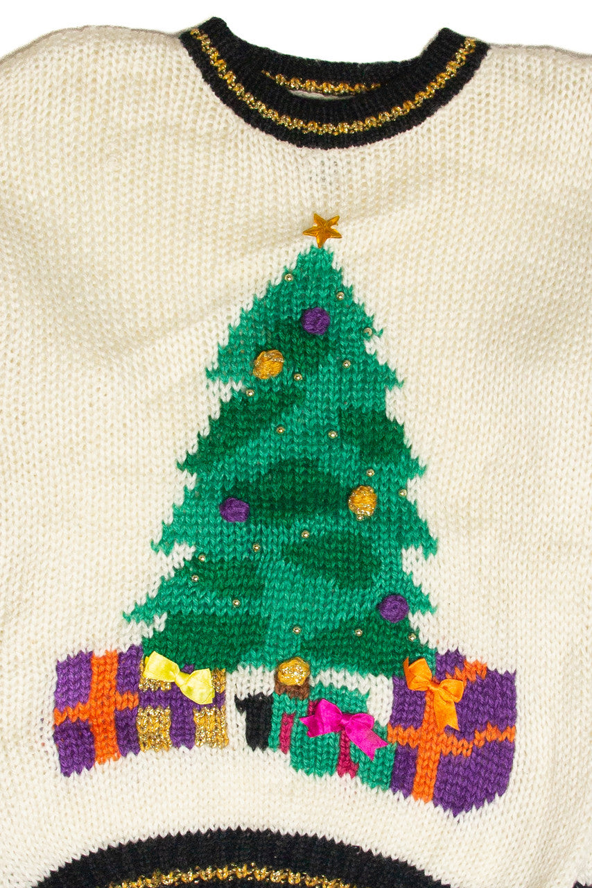 Vintage White Ugly Christmas Pullover 61938