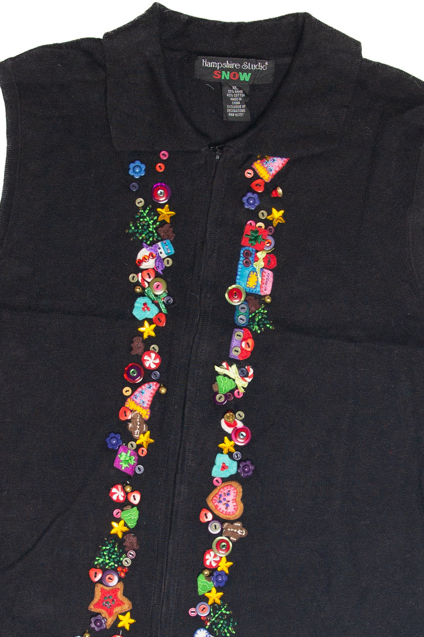 Vintage Black Ugly Christmas Vest 61941