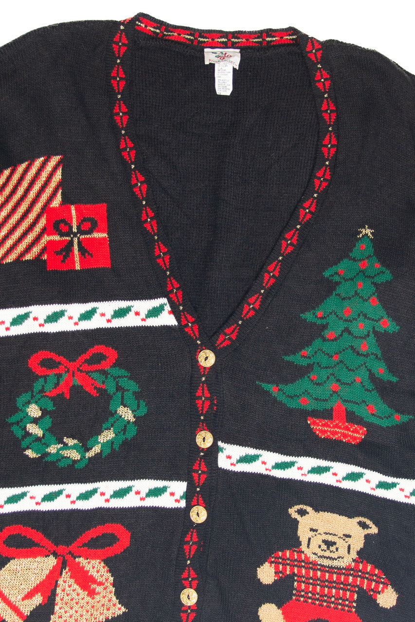 Vintage Black Ugly Christmas Cardigan 61946