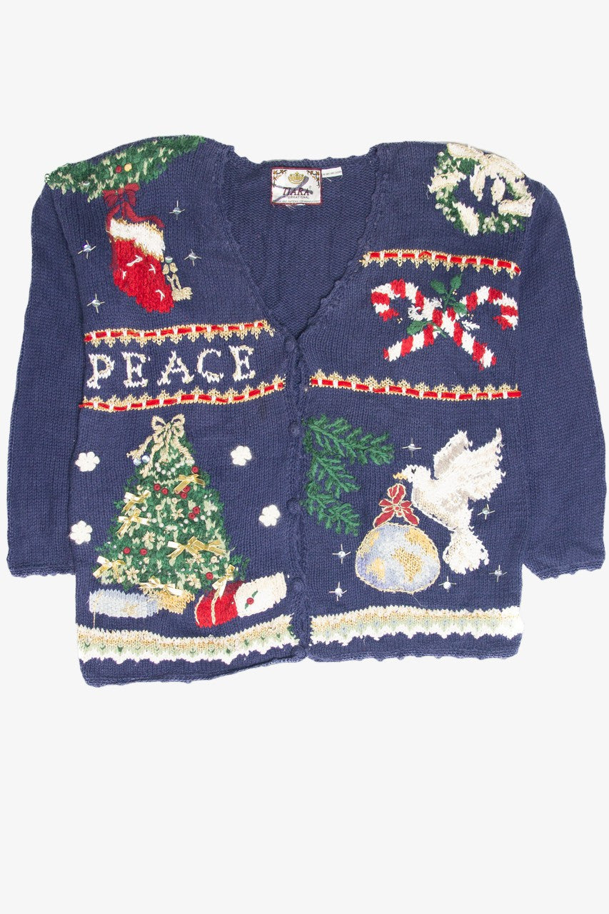 Vintage Blue Ugly Christmas Cardigan 61958