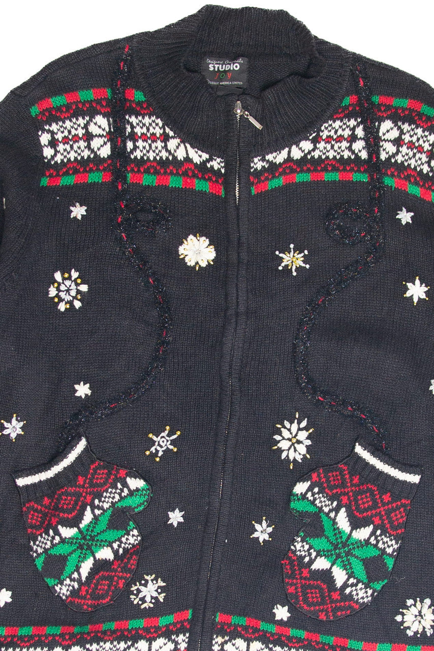 Vintage Black Ugly Christmas Cardigan 61962