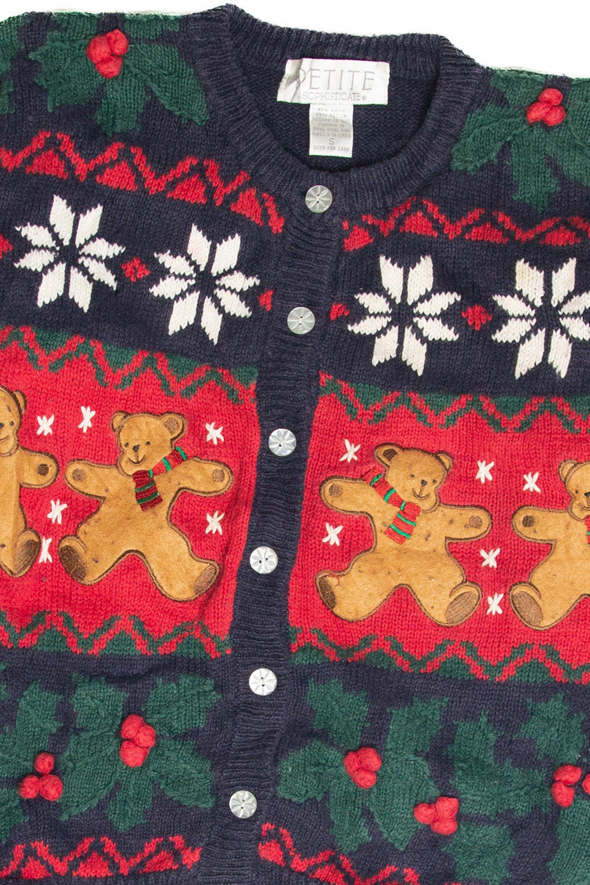 Vintage Blue Ugly Christmas Cardigan 61964