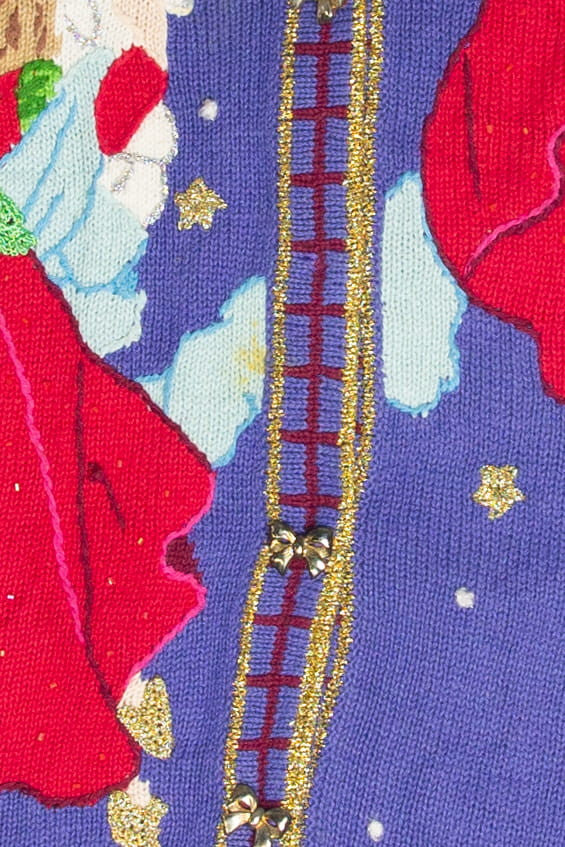 Vintage Blue Ugly Christmas Cardigan 61969
