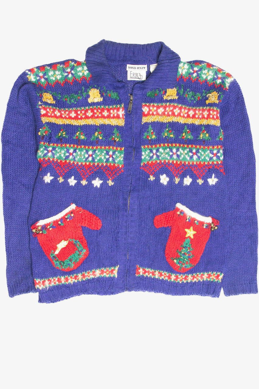 Vintage Blue Ugly Christmas Cardigan 61979