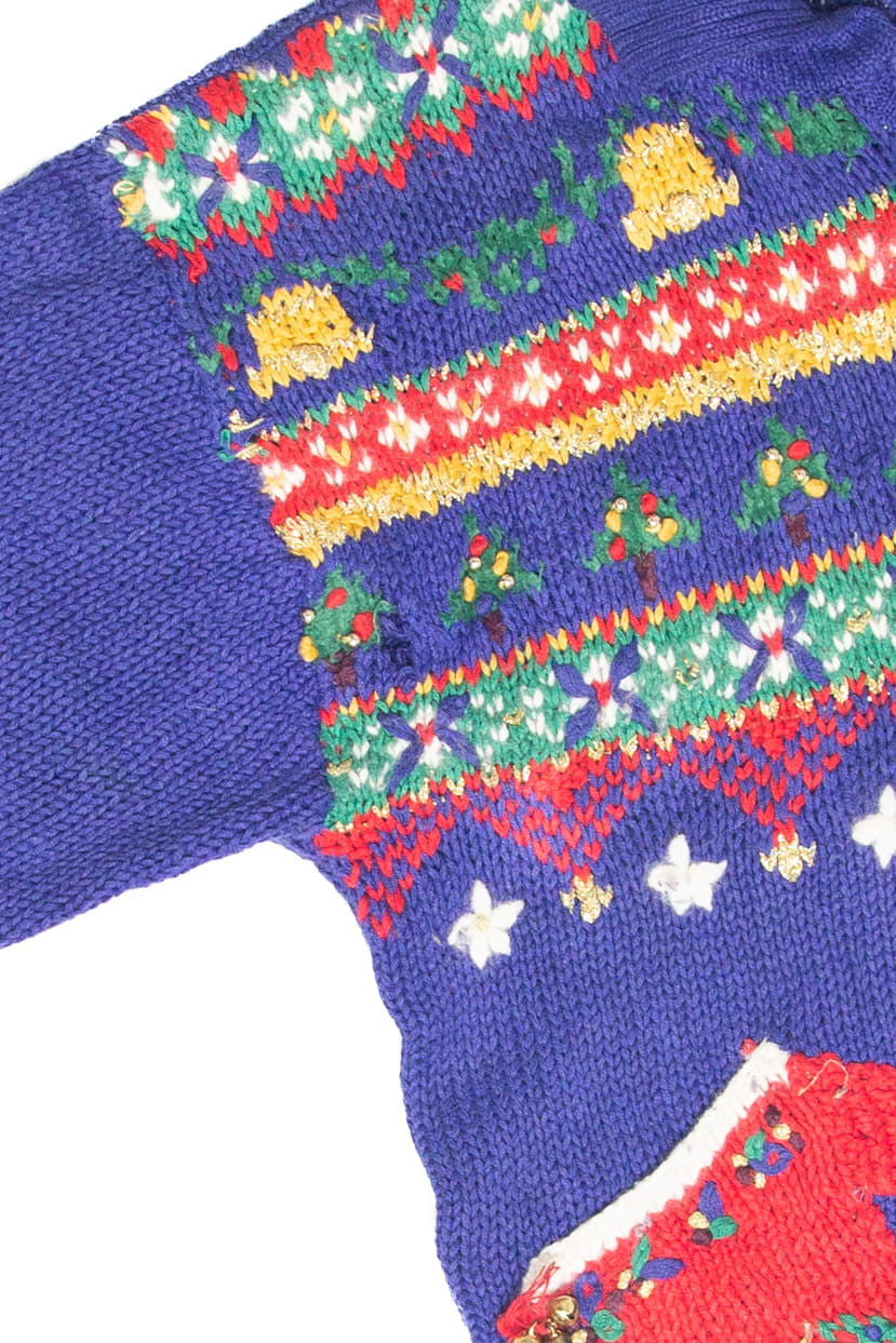 Vintage Blue Ugly Christmas Cardigan 61979