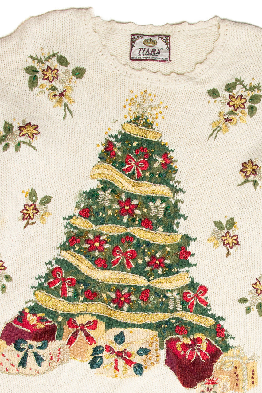 Vintage White Ugly Christmas Pullover 61984
