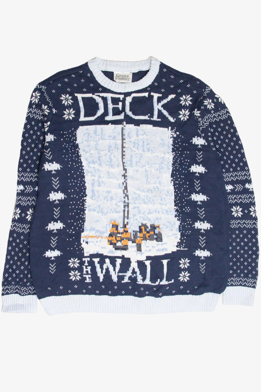 Recycled Game Of Thrones "Deck The Wall" Ugly Christmas Sweater