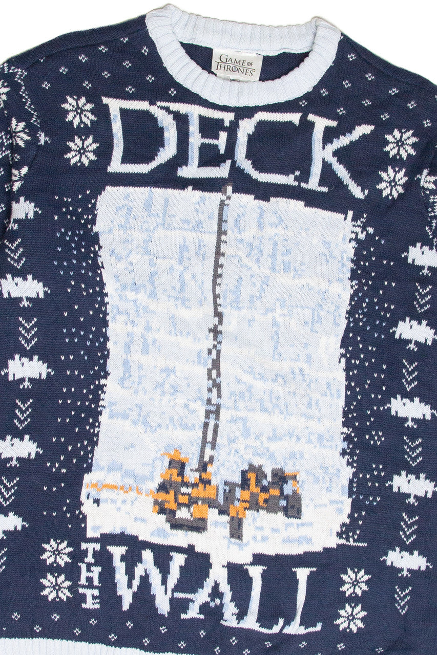 Recycled Game Of Thrones "Deck The Wall" Ugly Christmas Sweater