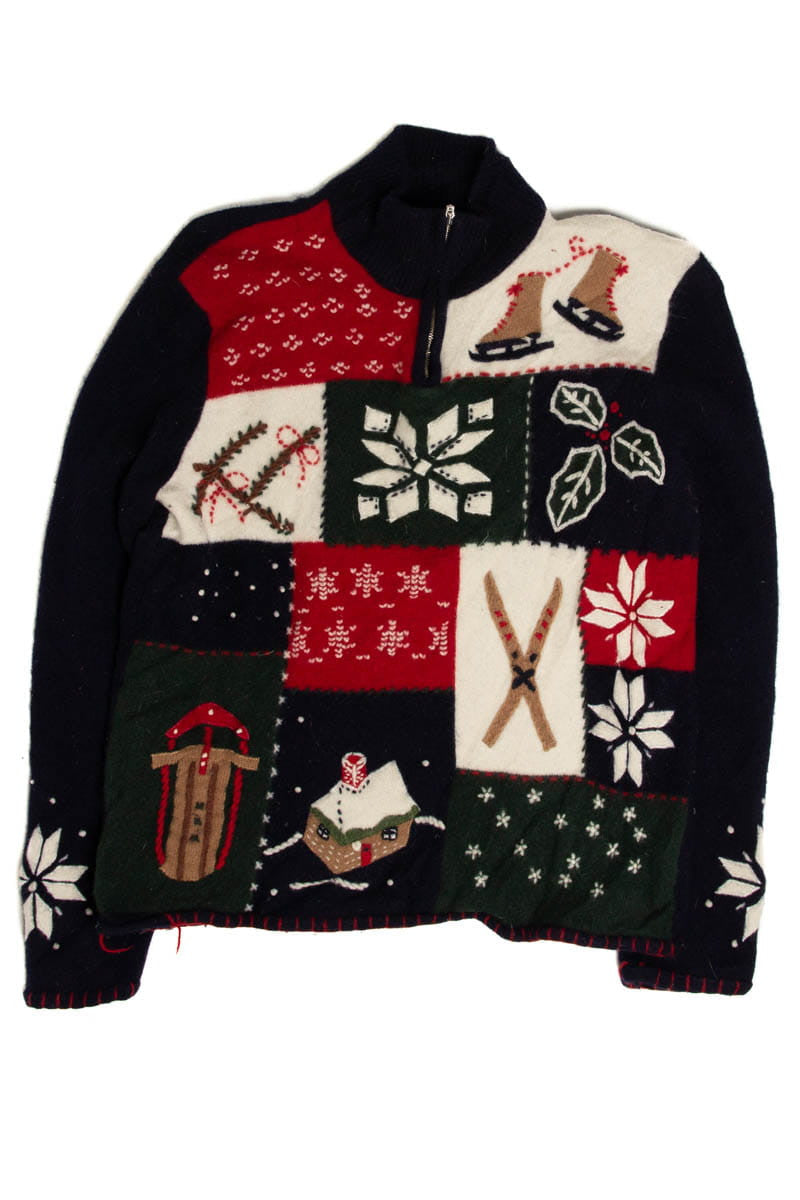 Patchwork Wool Ugly Christmas Sweater 62013