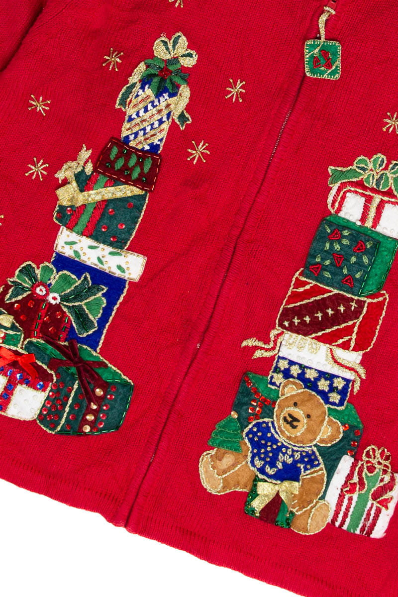 Red Present Stacks Ugly Christmas Sweater 62035