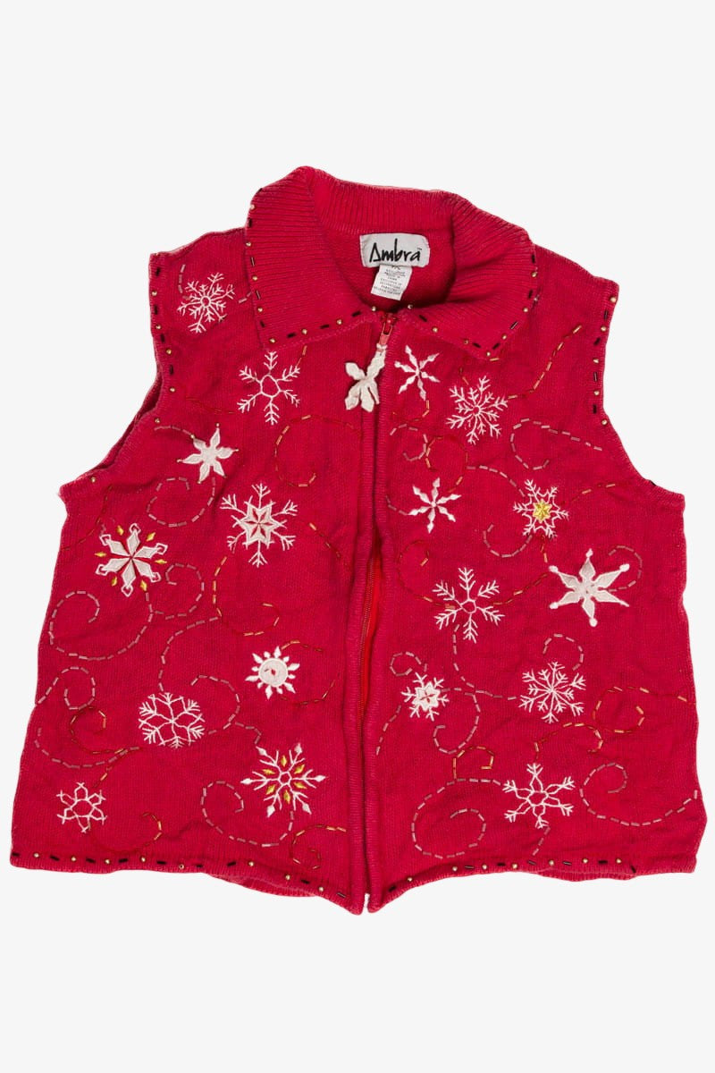 Beaded Snowflakes Ugly Christmas Sweater Vest 62057