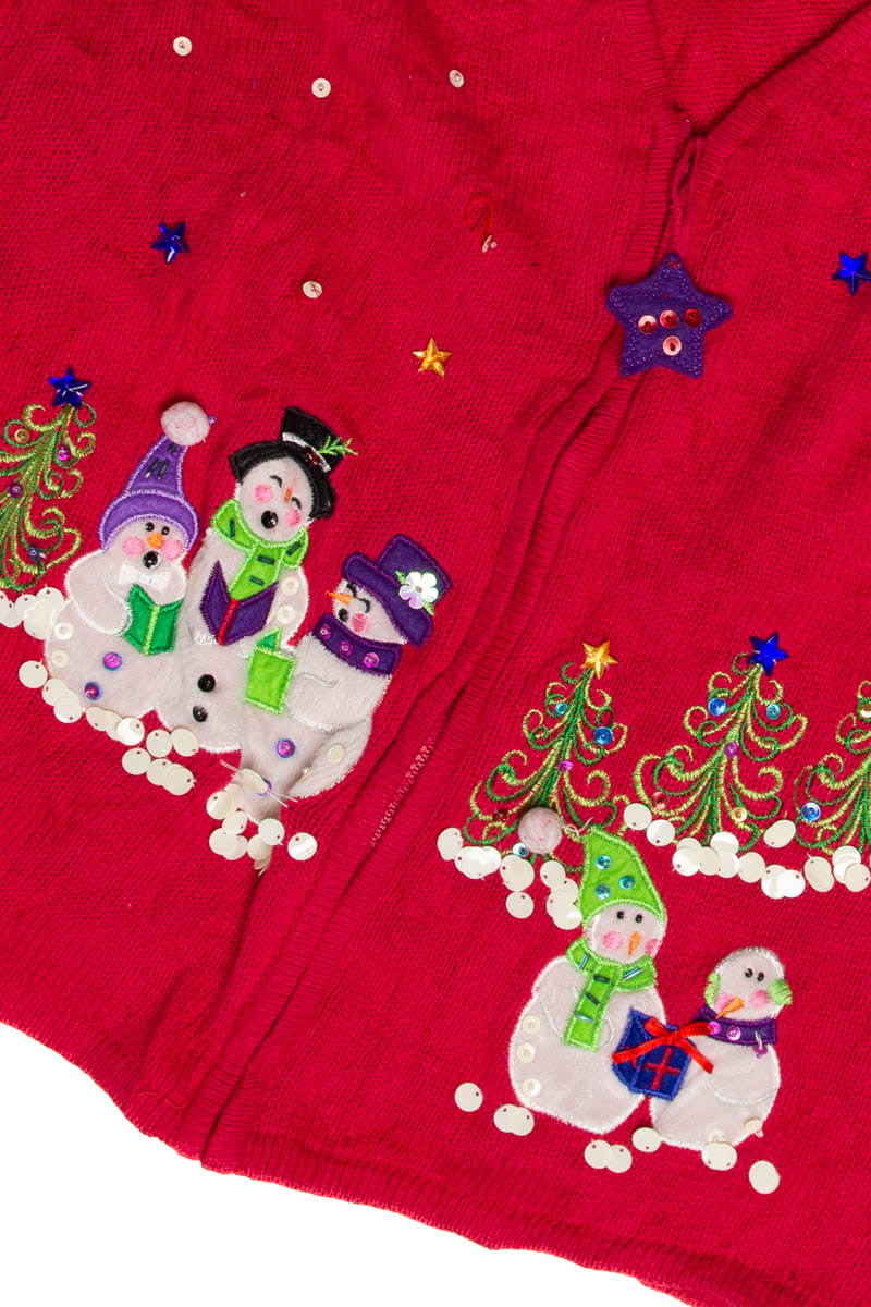 Snowmen Gathering Ugly Christmas Sweater Vest 62062