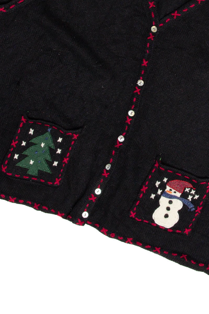 Snowman & Trees Patchwork Ugly Christmas Sweater Vest 62023