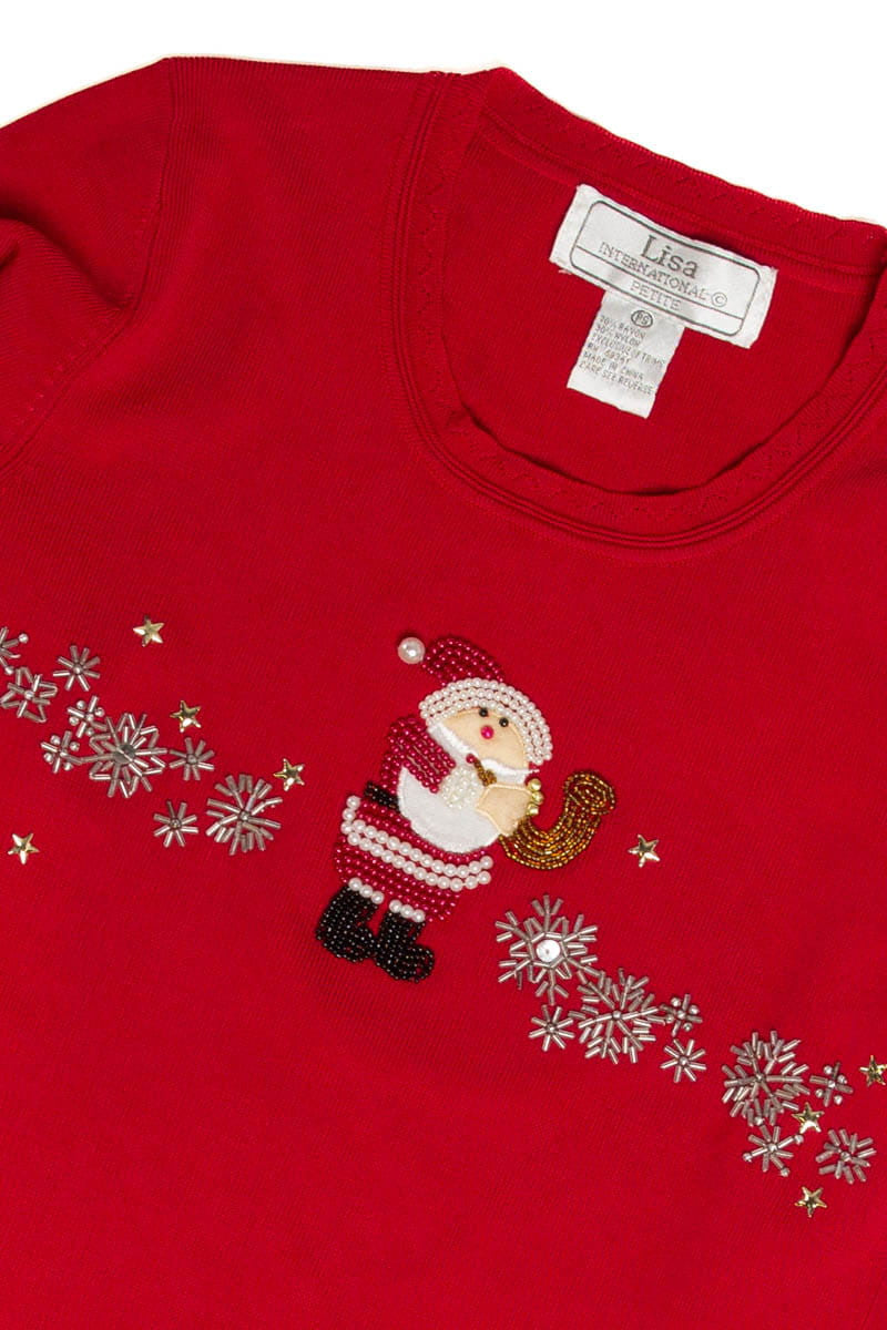 Beaded Santa Ugly Christmas Sweater 62074