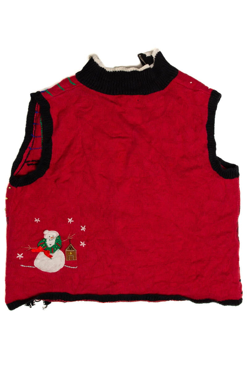 Snowmen Patchwork Ugly Christmas Sweater Vest 62098