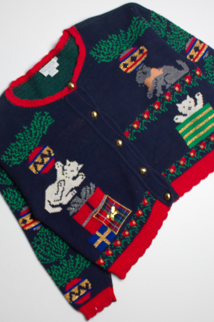 Kittens Playing Ugly Christmas Cardigan 62130