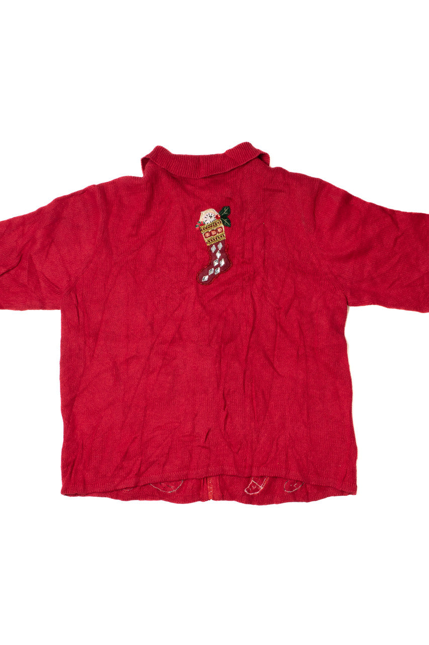 Christmas Stockings Ugly Christmas Zip-Up Cardigan 62161