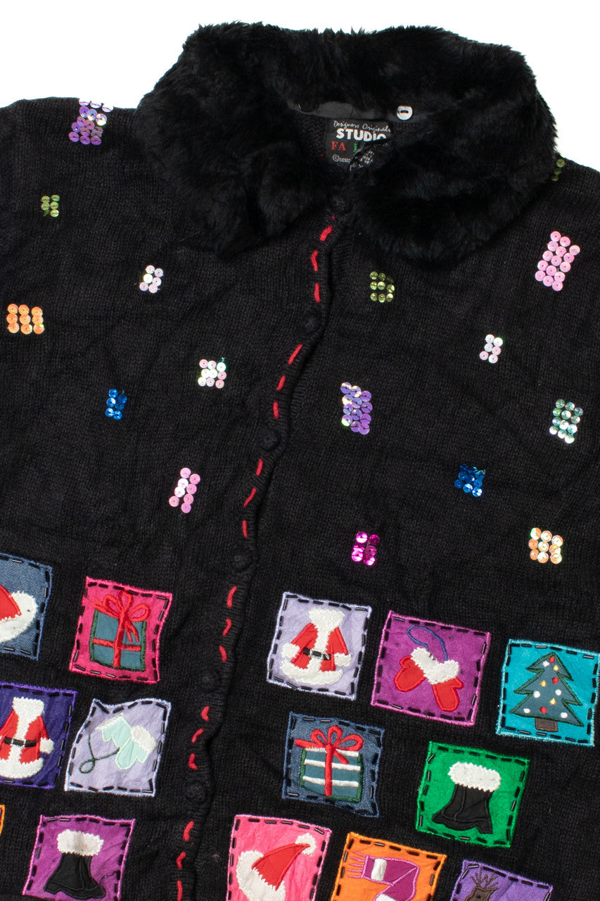 Sequins & Patches Ugly Christmas Cardigan 62162