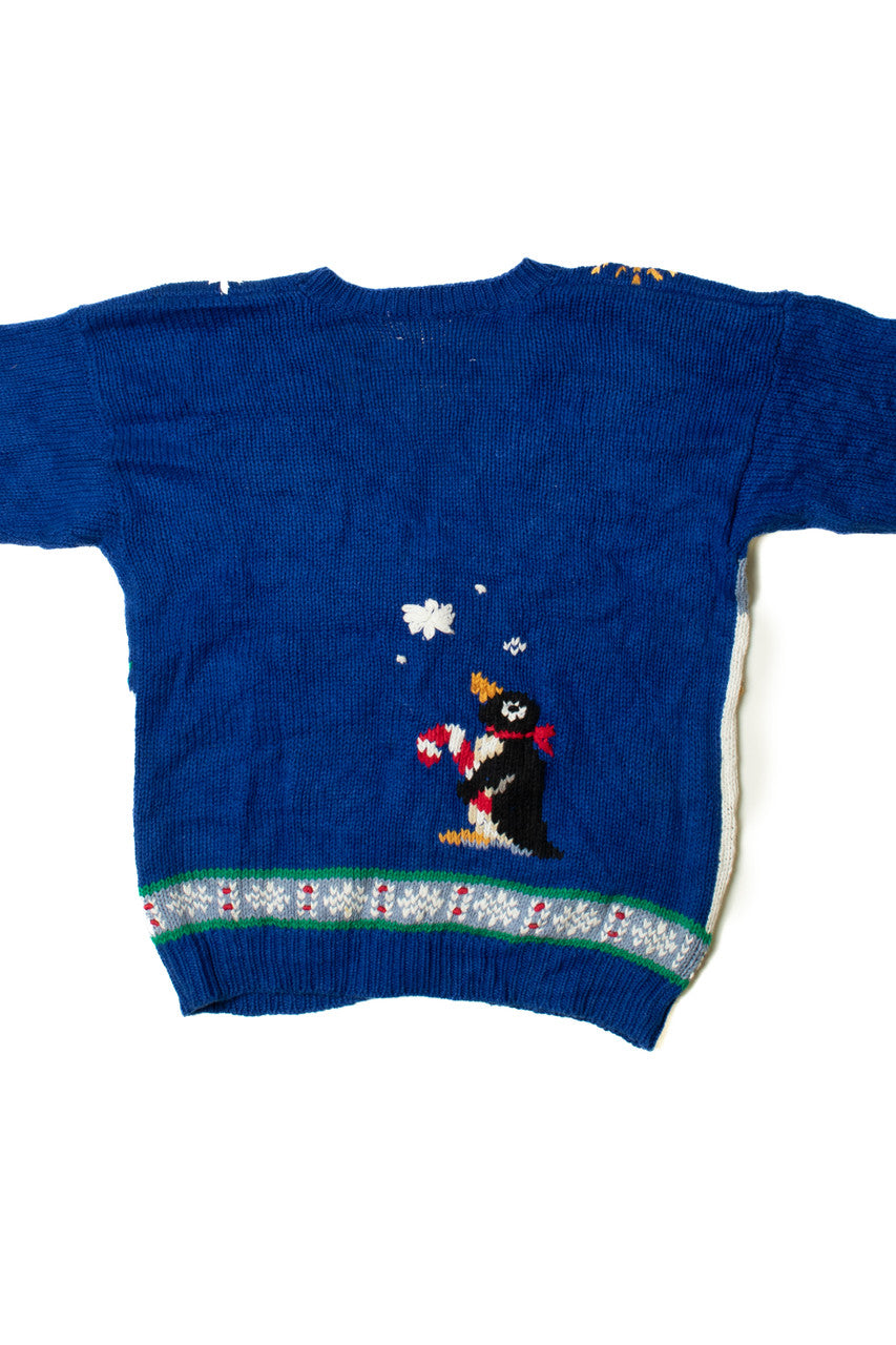 Adorable Penguin Scene Ugly Christmas Cardigan 62180