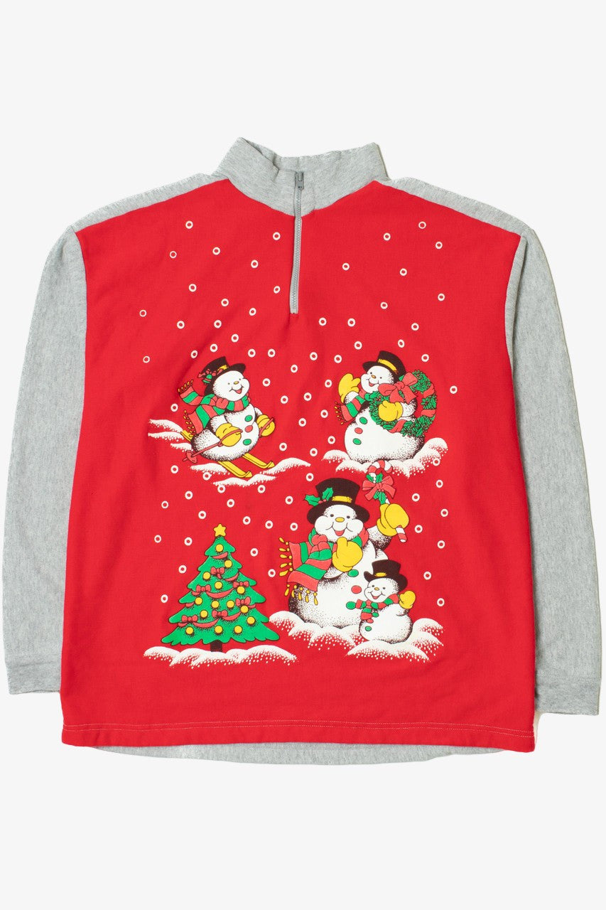 Snowmen Ugly Christmas Quarter-Zip Sweatshirt 62194
