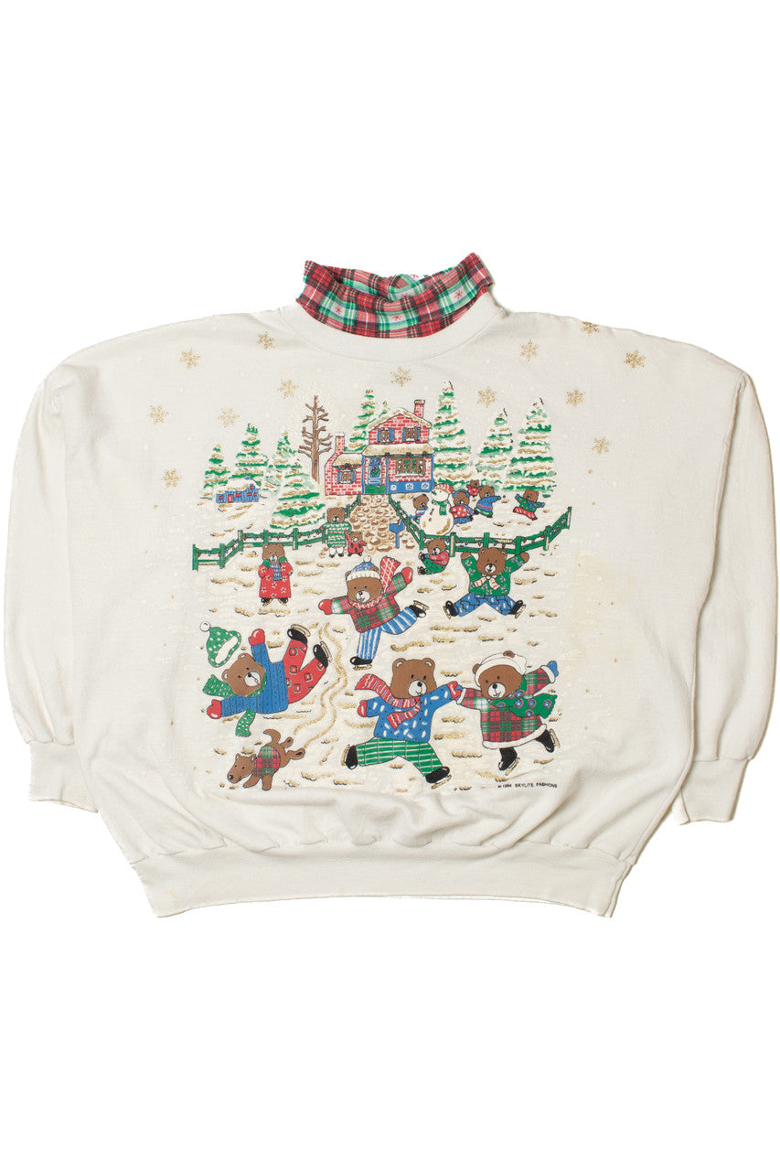 Ice Skating Bears Ugly Christmas Sweatshirt 62202