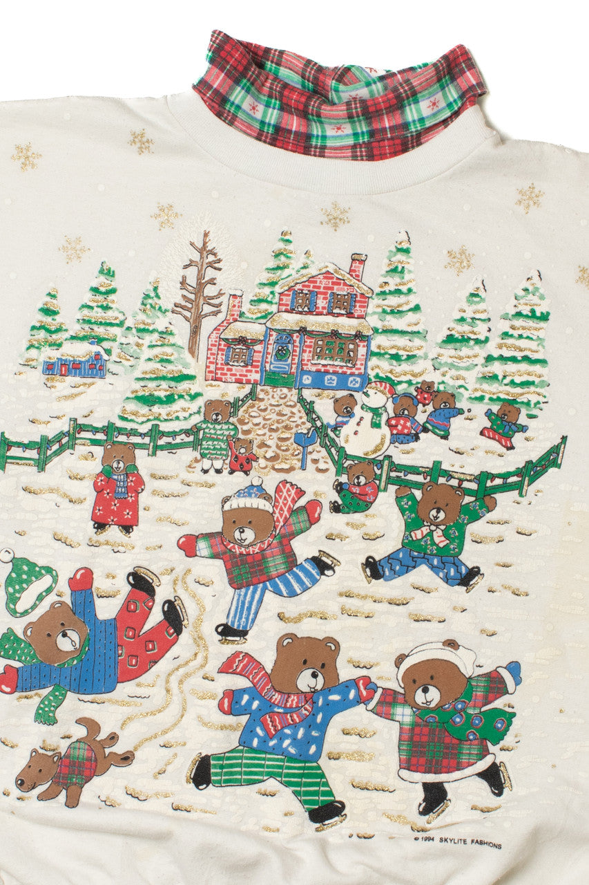 Ice Skating Bears Ugly Christmas Sweatshirt 62202