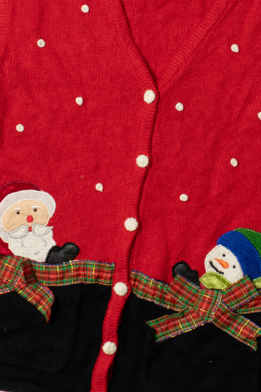 Santa & Snowman Front Pockets Ugly Christmas Vest 62256