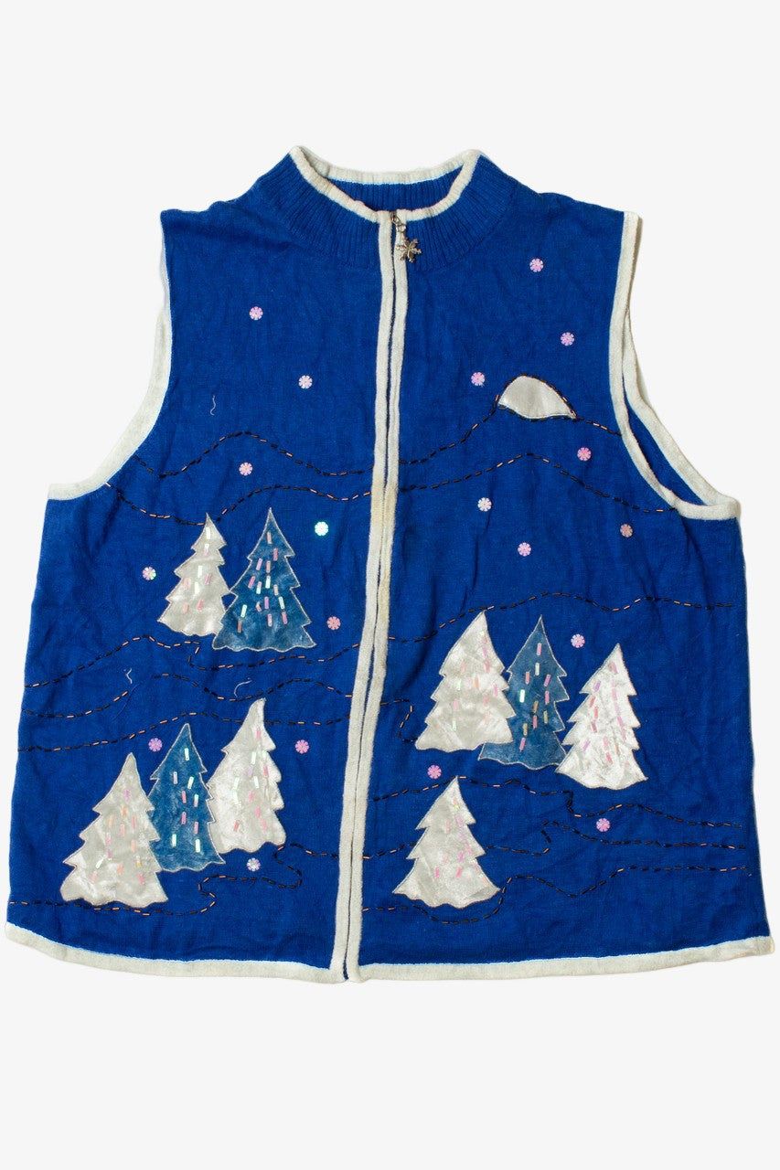 Blue Holiday Trees Ugly Christmas Vest 62266