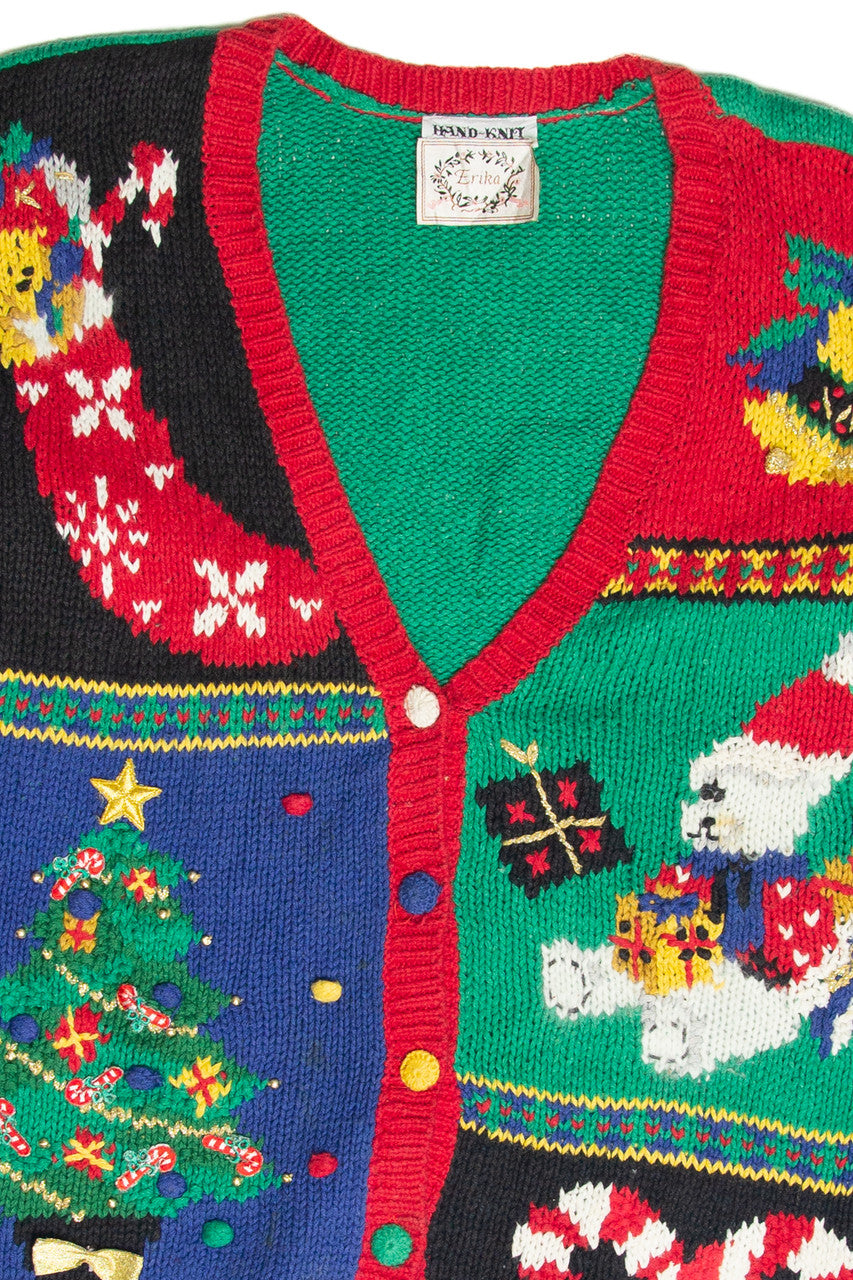 Vintage Green Ugly Christmas Cardigan 62941